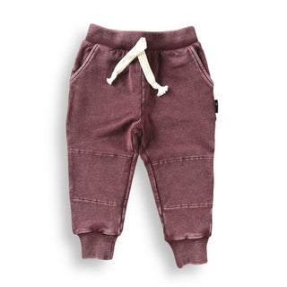 JOGGERS- Oxblood Snow Wash French Terry