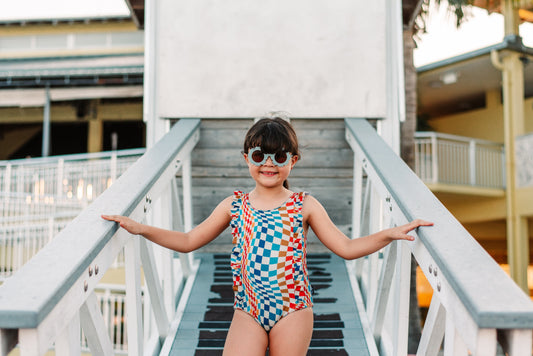 RUFFLE SWIMSUIT- Groovy Check