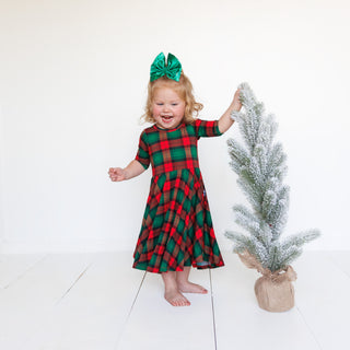 MID SLEEVE TWIRL- Classic Tartan