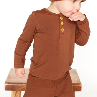 HENLEY LONG SLEEVE- Sienna