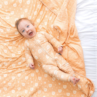 XL QUILTED BAMBOO BLANKET- Rainbow Ribbed