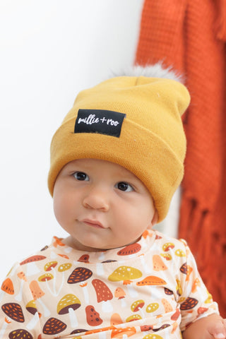 BAMBOO CUFF BEANIE- Honey Mustard