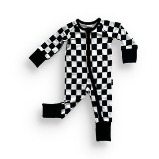 ZIP ROMPER - B+W Checkered