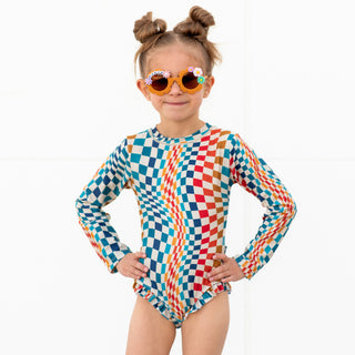 RUFFLE RASH GUARD- Groovy Check