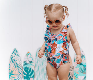 RUFFLE SWIMSUIT- Monstera