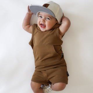 BAMBOO HOODIE TANK- Mocha