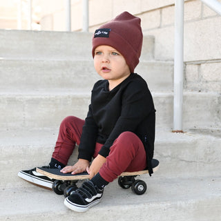 BAMBOO CUFF BEANIE- Oxblood