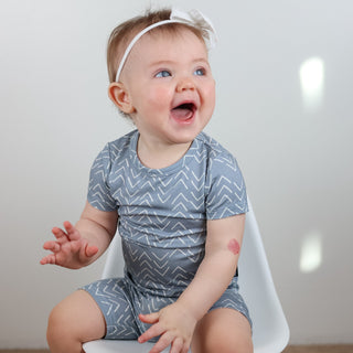 TWO PIECE SHORTIE SET- Blue Mud Cloth