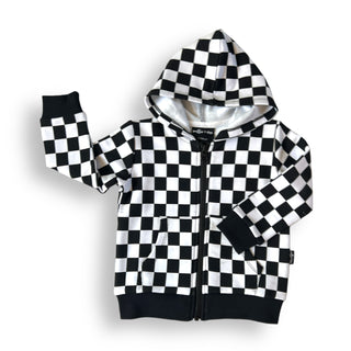 ZIP HOODIE- B+W Check Bamboo French Terry