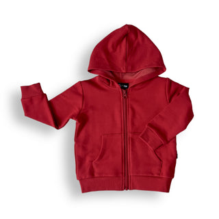 ZIP HOODIE- Red Bamboo French Terry