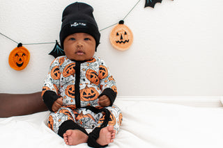 ZIP ROMPER - Jack-O-Lantern