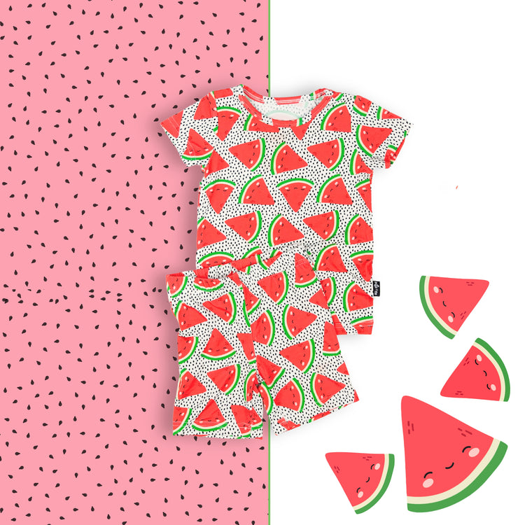 TWO PIECE SHORTIE SET- Kawaii Watermelon