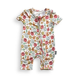 SHORTIE ZIP ROMPER - Groovy Summer