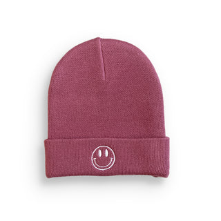 BAMBOO CUFF SMILE BEANIE- Mauve