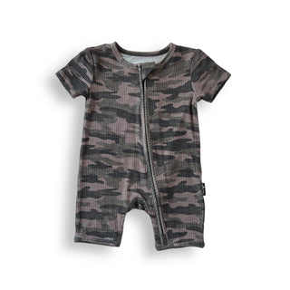 SHORTIE ZIP ROMPER - Chris Camo Ribbed