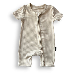 SHORTIE ZIP ROMPER - Clay Ribbed