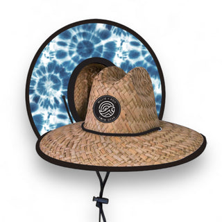 Straw Hat- Blue Tie Dye