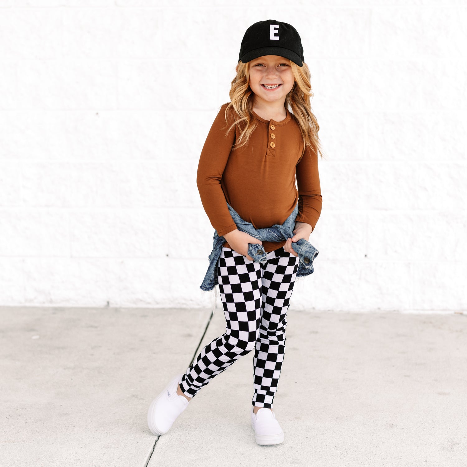 Checkered Kids Girls Leggings (8-20), Black and White Check Tweens Tee –  Starcove Fashion