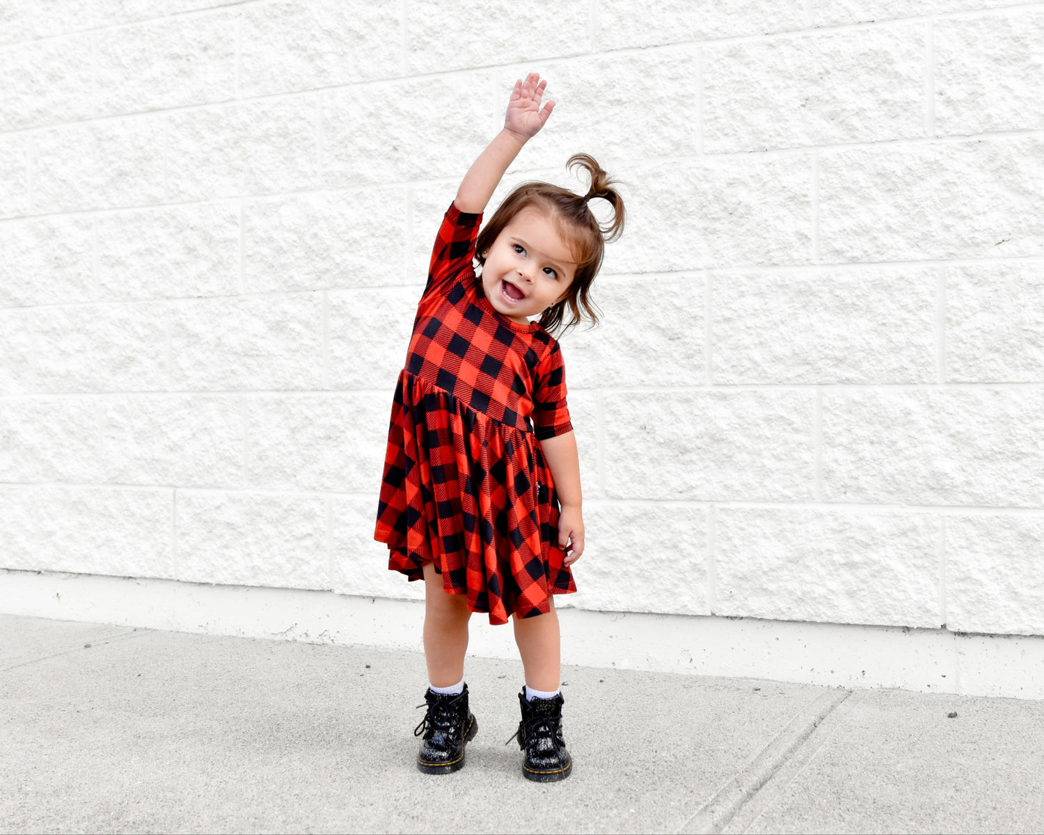 Buffalo plaid little deals girl dress