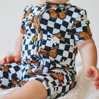 SHORTIE ZIP ROMPER - Butterflies