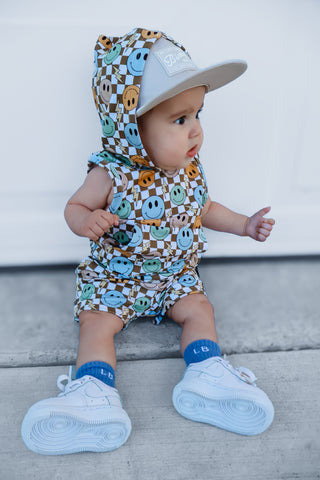 BAMBOO HOODIE TANK- Beige Happy Smiles