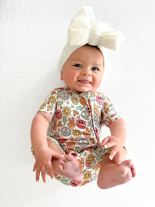 SHORTIE ZIP ROMPER - Groovy Summer