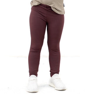 BAMBOO RIB LEGGINGS- Black Cherry