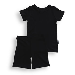 TWO PIECE SHORTIE SET- Midnight Ribbed