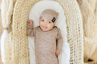 BEANIE- Khaki Space Slub (matches gown) | millie + roo.