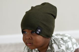 BEANIE- Olive Stretch French Terry | millie + roo.