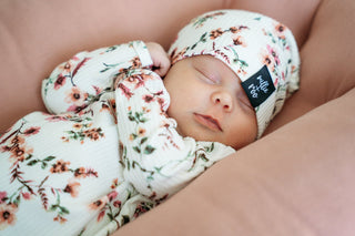 BEANIE- Rose Floral Rib | millie + roo.